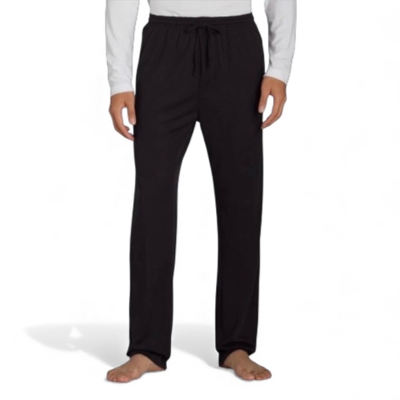 Athletic Works Mens Black Sleep Pant L 36-38 Soft Polyester Elastic Waist - Picture 1 of 6